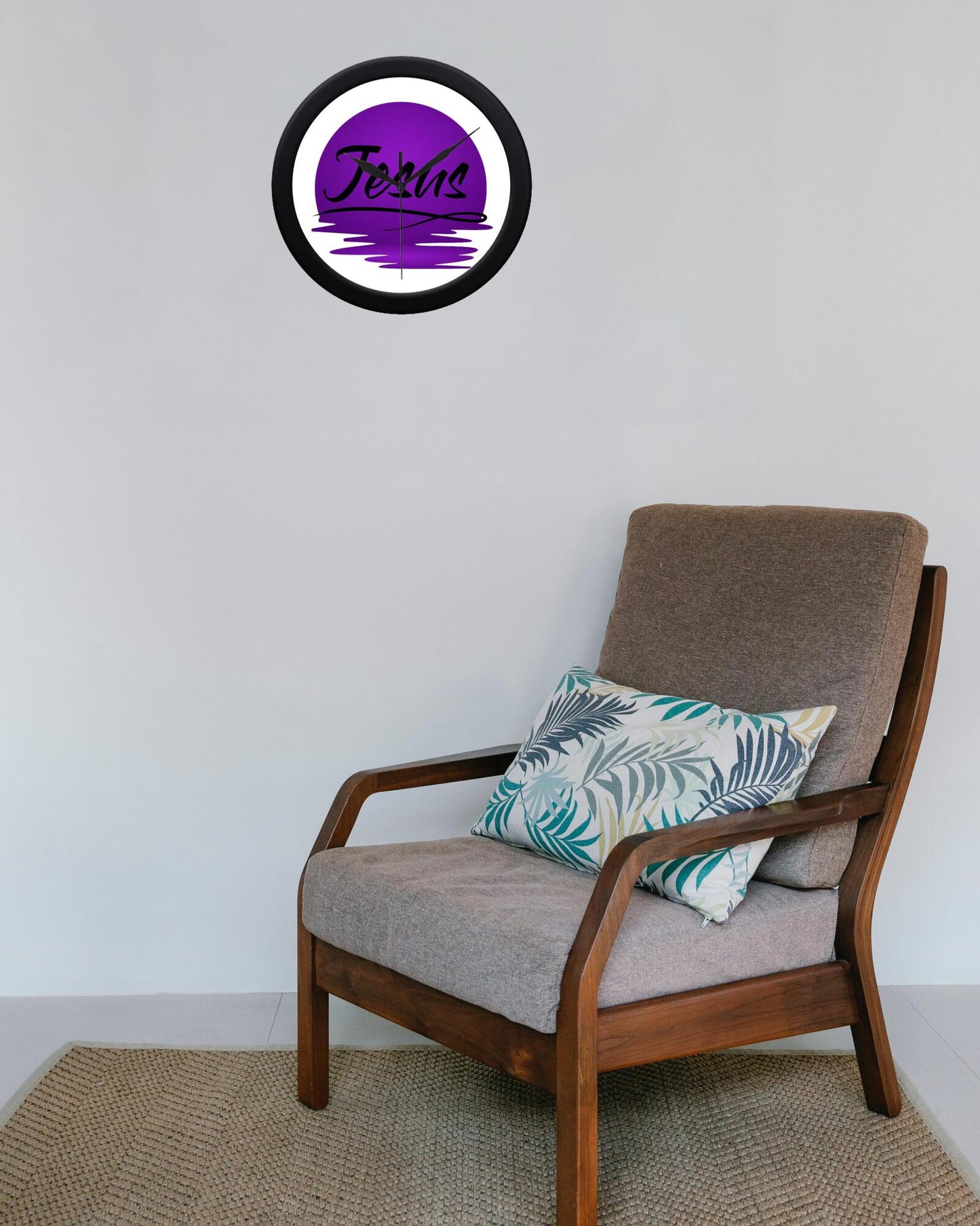 Wall Clock Purple - Jesus
