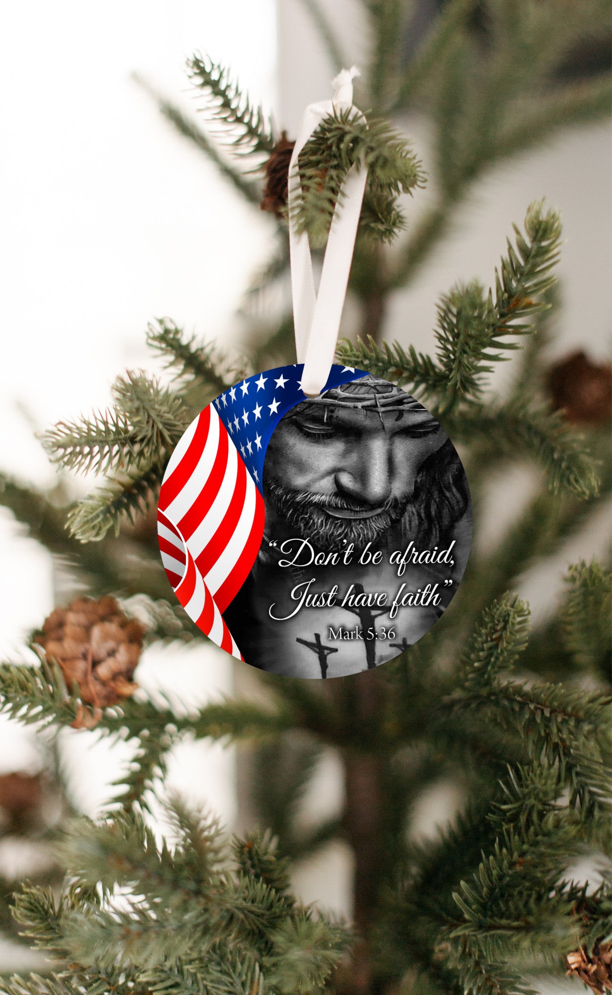 Don't Be Afraid Christmas Ornament