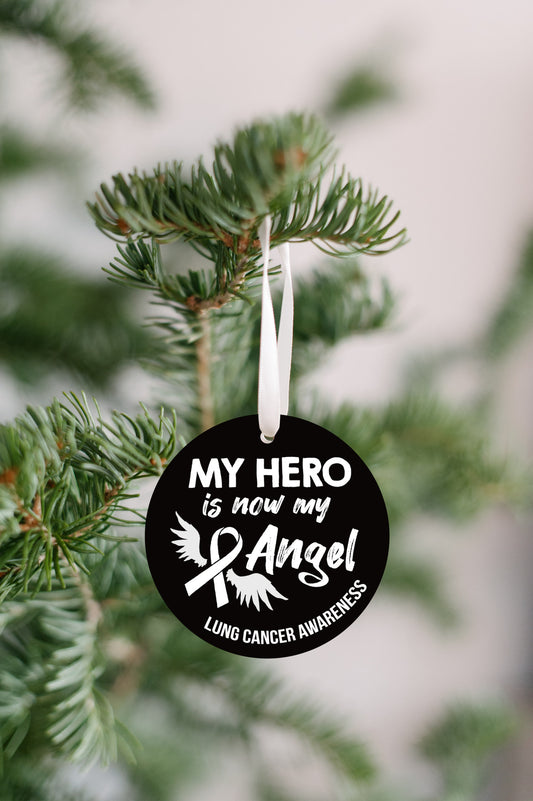 Lung Cancer Angel Christmas Ornament