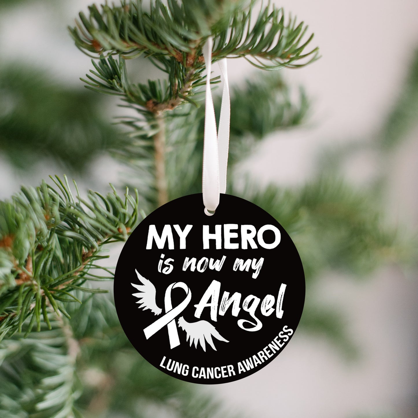 Lung Cancer Angel Christmas Ornament