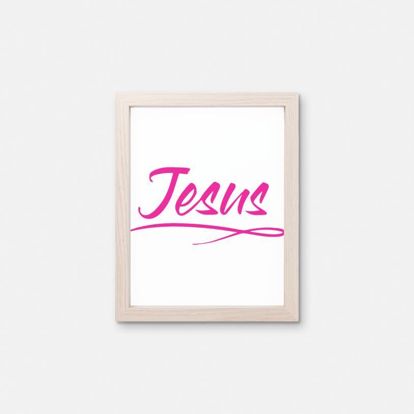 Print 8 x 10 Pink - Jesus