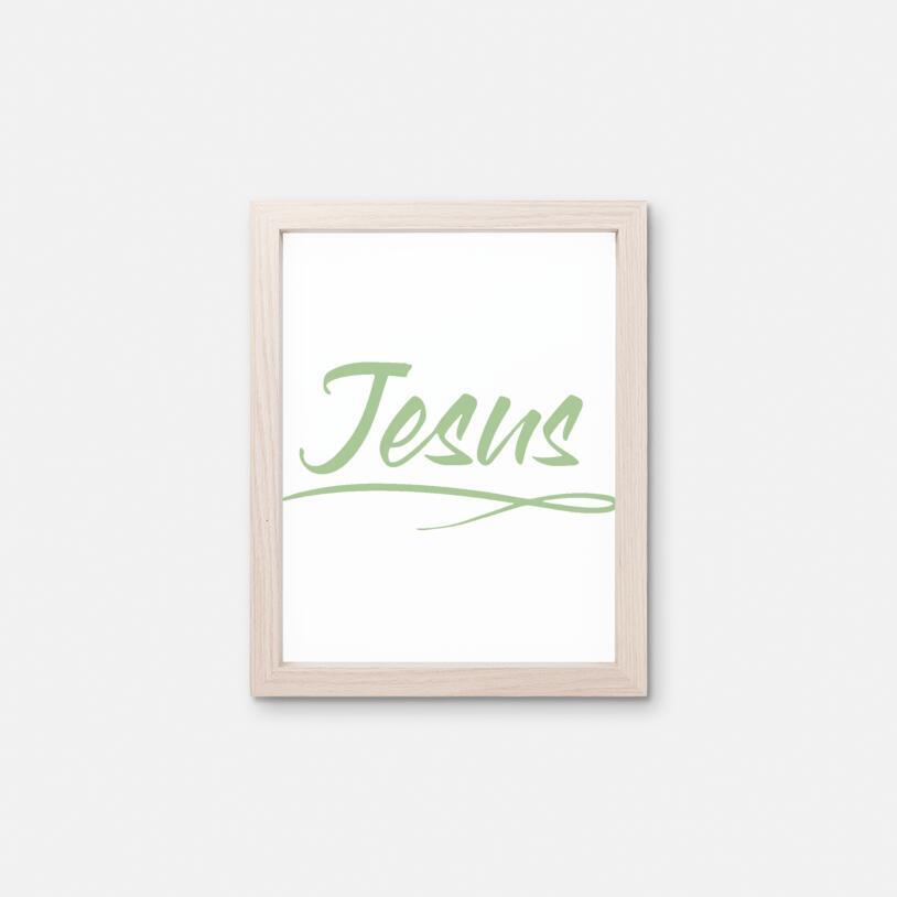 Print 8 x 10 Green - Jesus