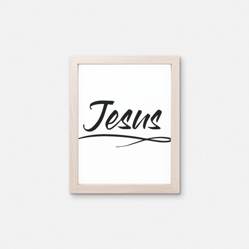 Print 8 x 10 Black - Jesus