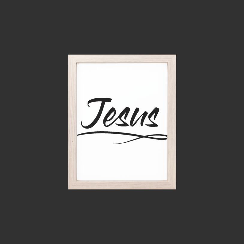 Print 8 x 10 Black - Jesus