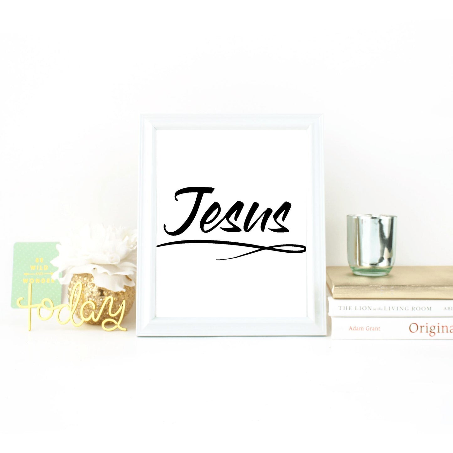 Print 8 x 10 Black - Jesus