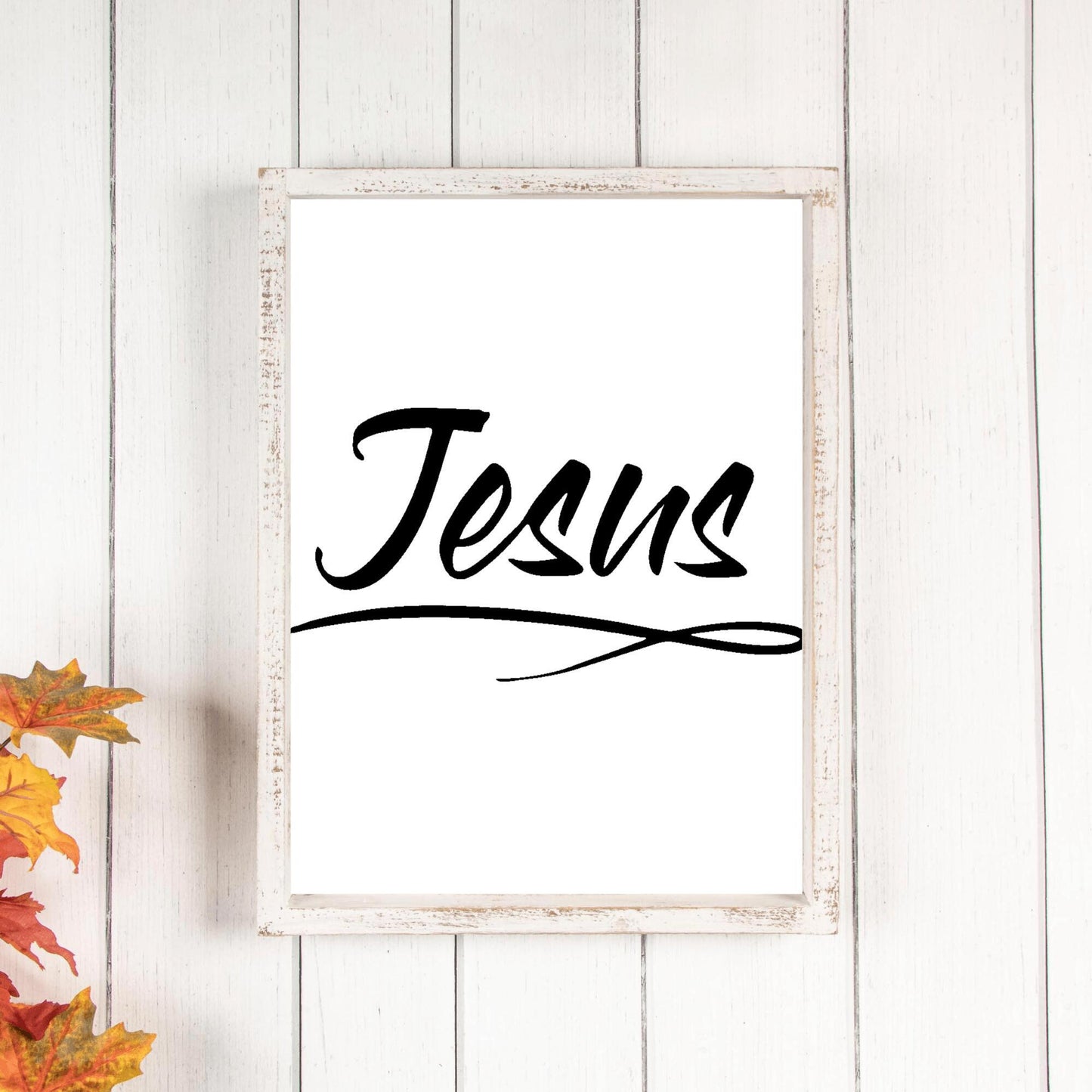 Print 8 x 10 Black - Jesus