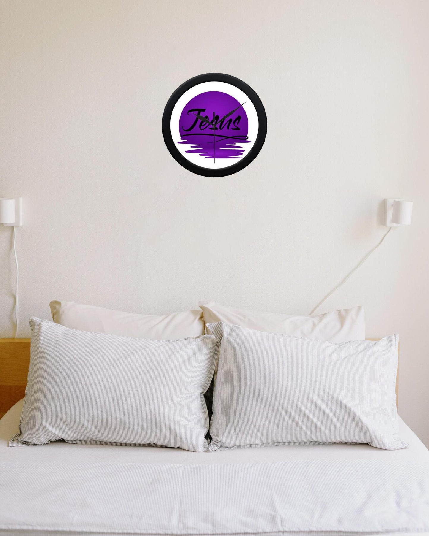 Wall Clock Purple - Jesus