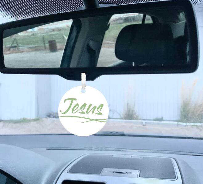 Car Ornament Green - Jesus