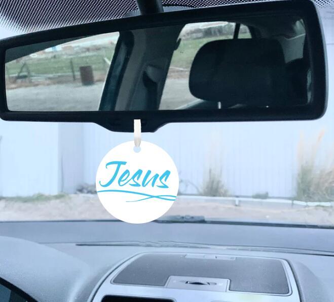 Car Ornament Sky Blue - Jesus