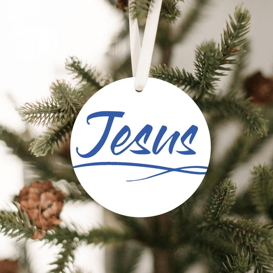 Christmas Ornament Blue - Jesus