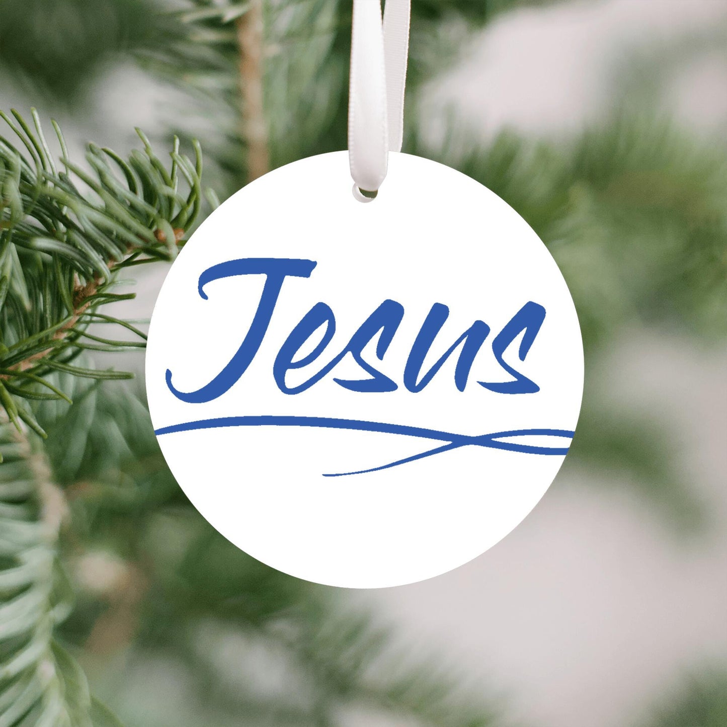 Christmas Ornament Blue - Jesus