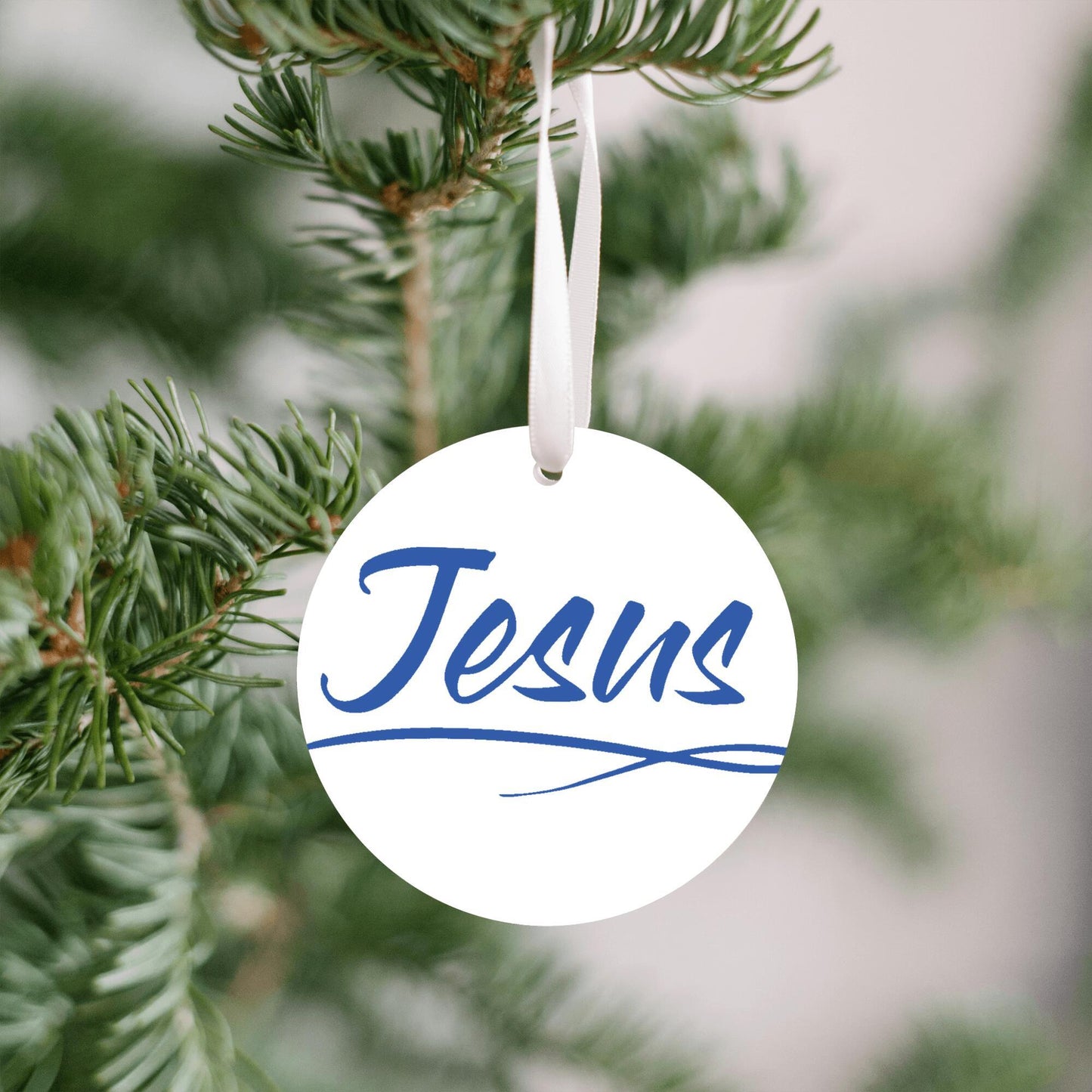 Christmas Ornament Blue - Jesus