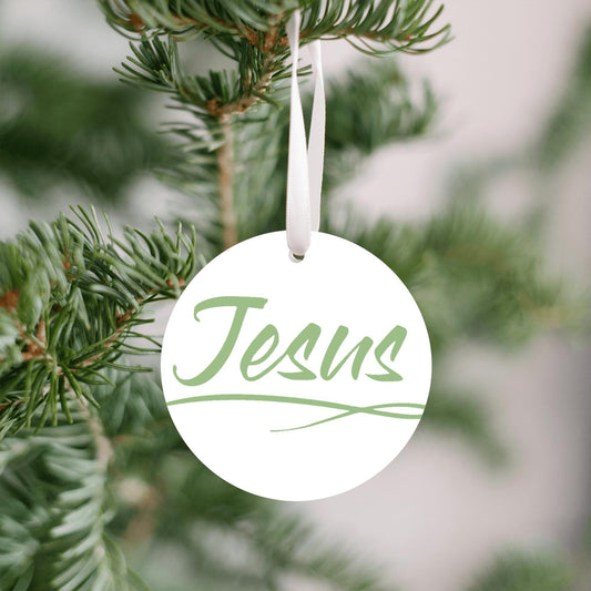 Christmas Ornament Green - Jesus