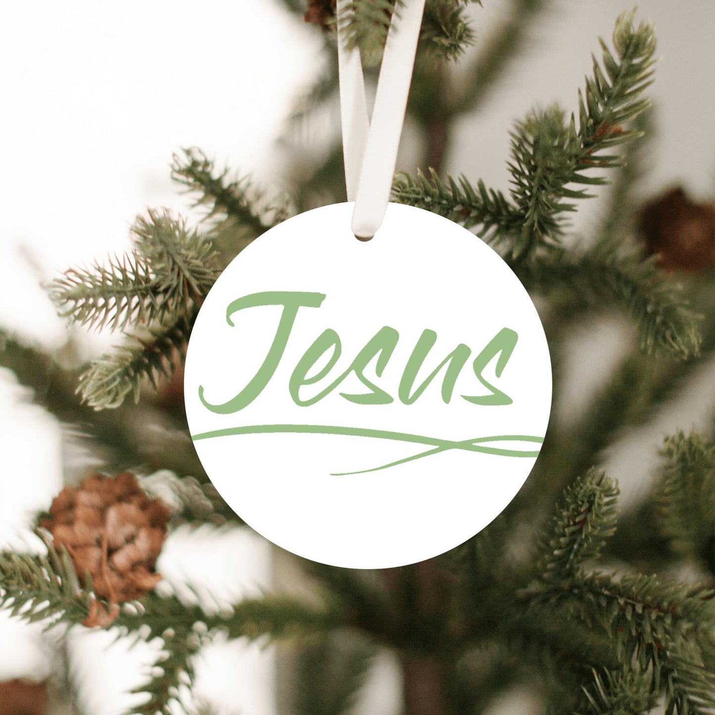 Christmas Ornament Green - Jesus