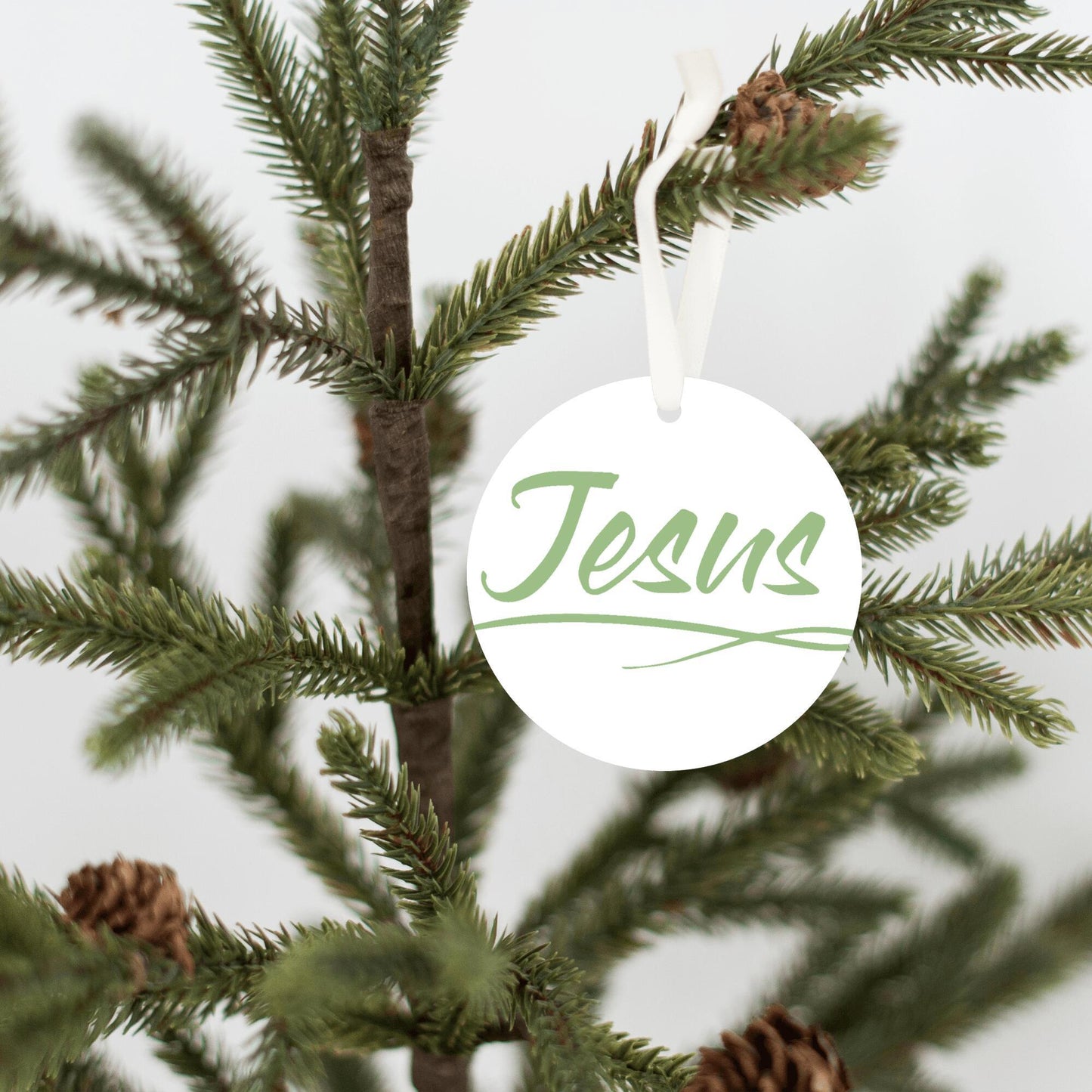 Christmas Ornament Green - Jesus