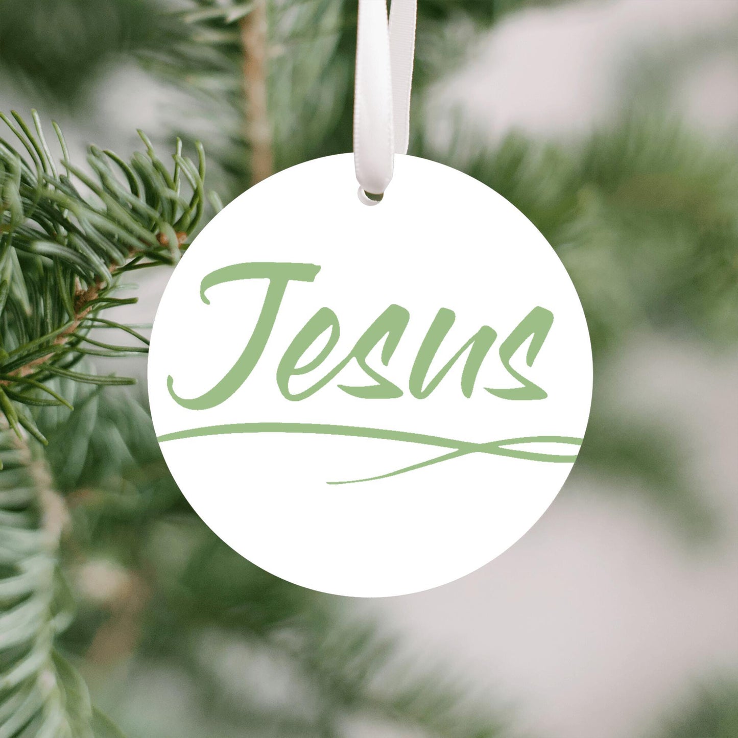 Christmas Ornament Green - Jesus