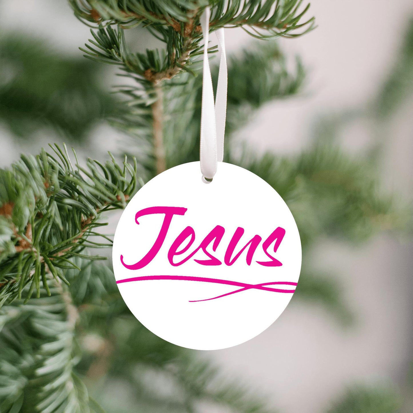 Christmas Ornament Pink - Jesus