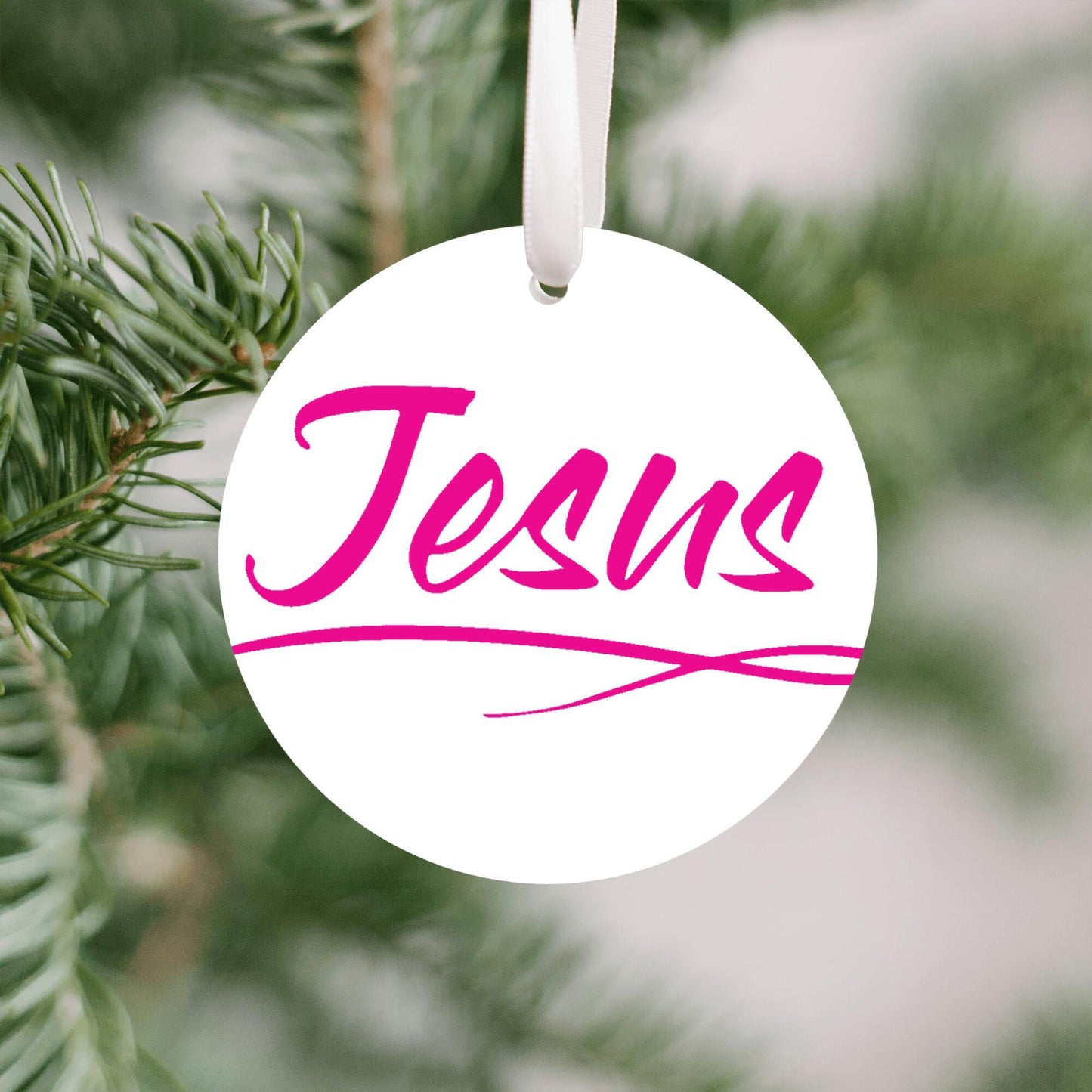 Christmas Ornament Pink - Jesus