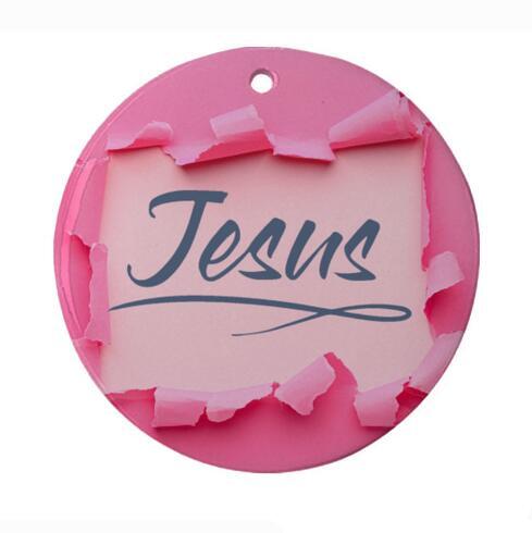 Christmas Ornament 3" Round Blue - Jesus