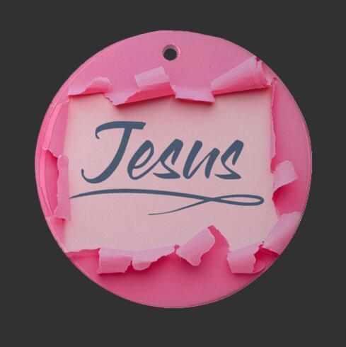 Christmas Ornament 3" Round Blue - Jesus