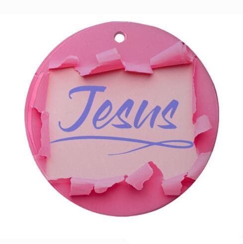 Christmas Ornament 3" Round Orange - Jesus