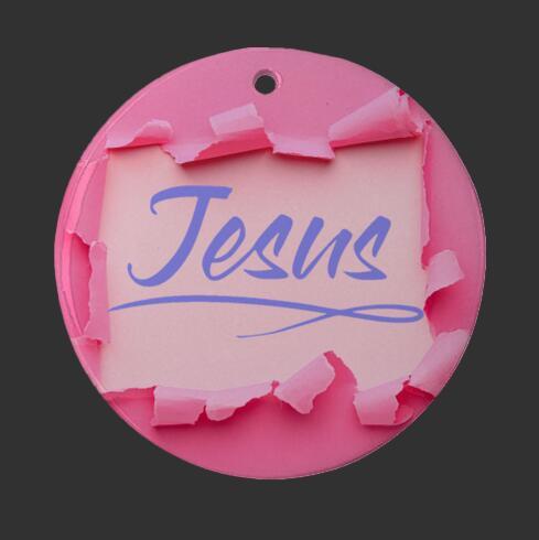 Christmas Ornament 3" Round Orange - Jesus