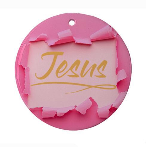Christmas Ornament 3" Round Orange - Jesus