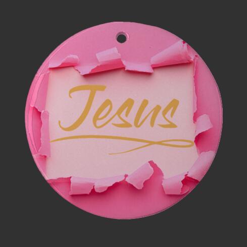 Christmas Ornament 3" Round Orange - Jesus