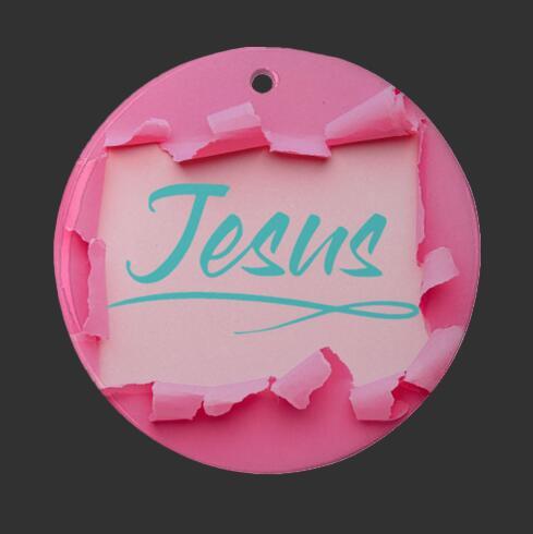 Christmas Ornament 3" Round Blue - Jesus