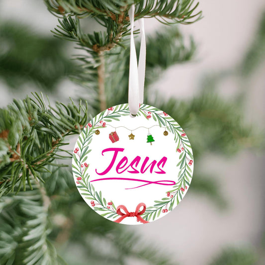 Christmas Ornament Small Pink - Jesus