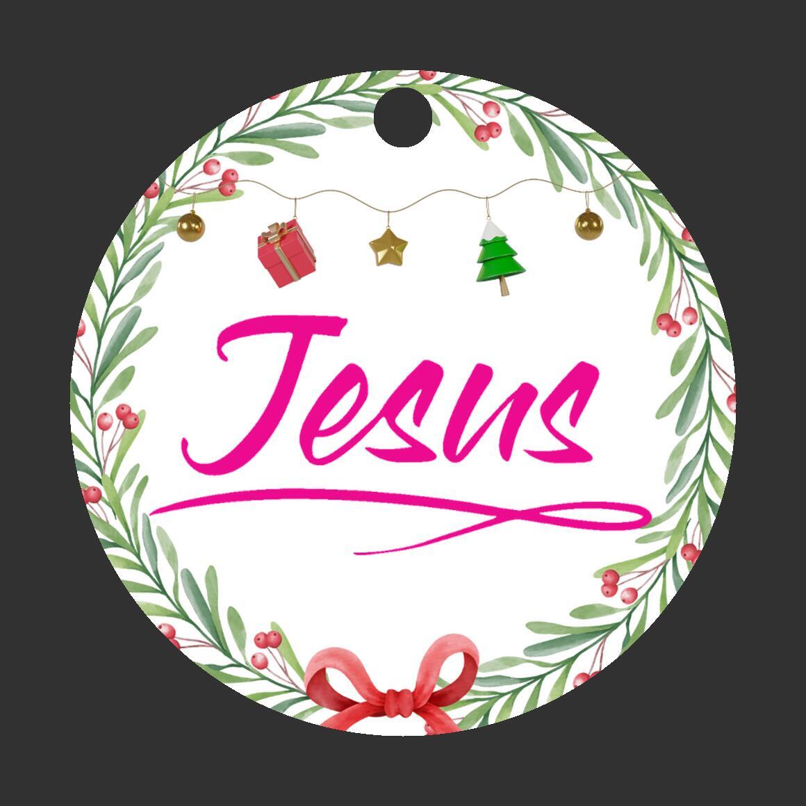 Christmas Ornament Small Pink - Jesus