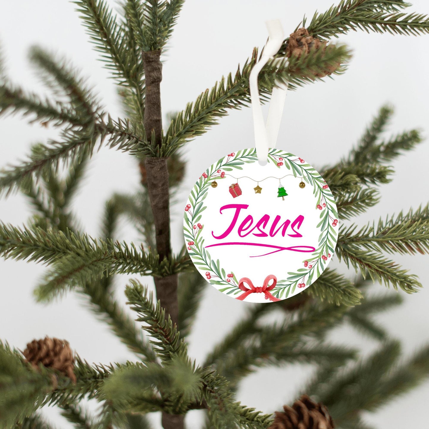 Christmas Ornament Small Pink - Jesus