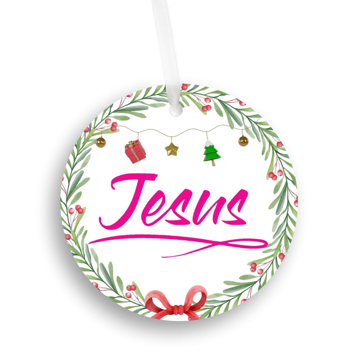 Christmas Ornament Small Pink - Jesus