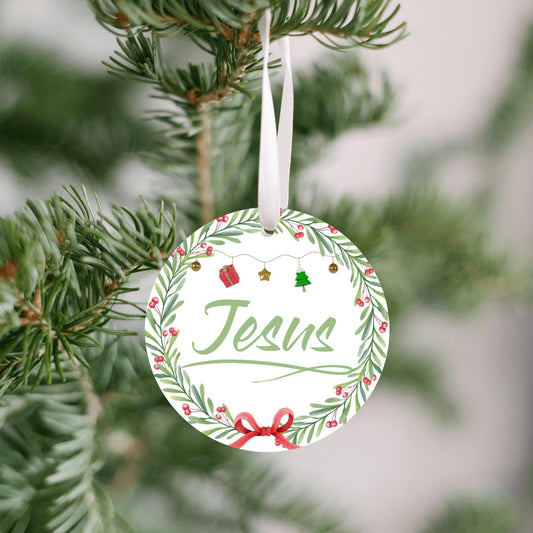 Christmas Ornament Small Green - Jesus