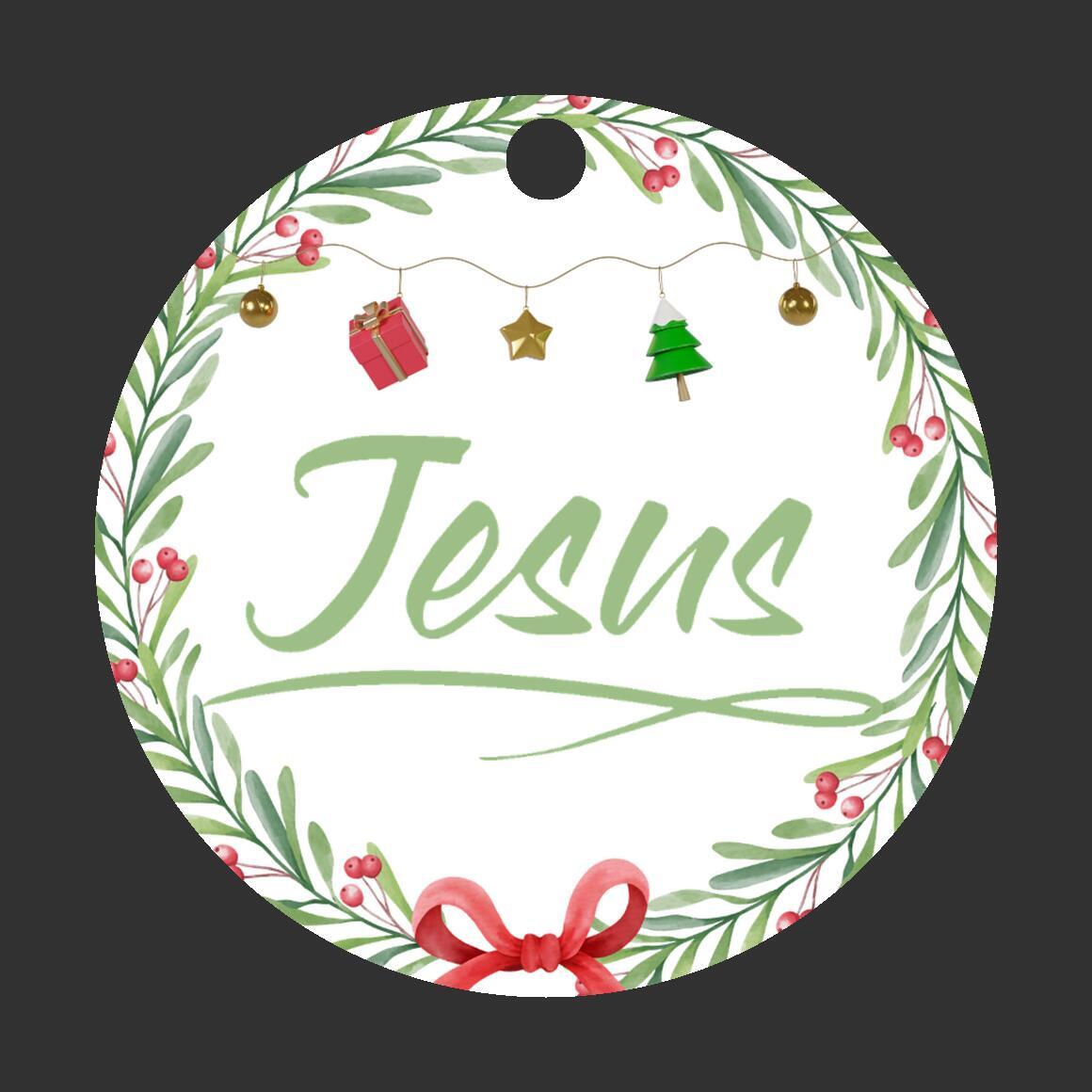 Christmas Ornament Small Green - Jesus