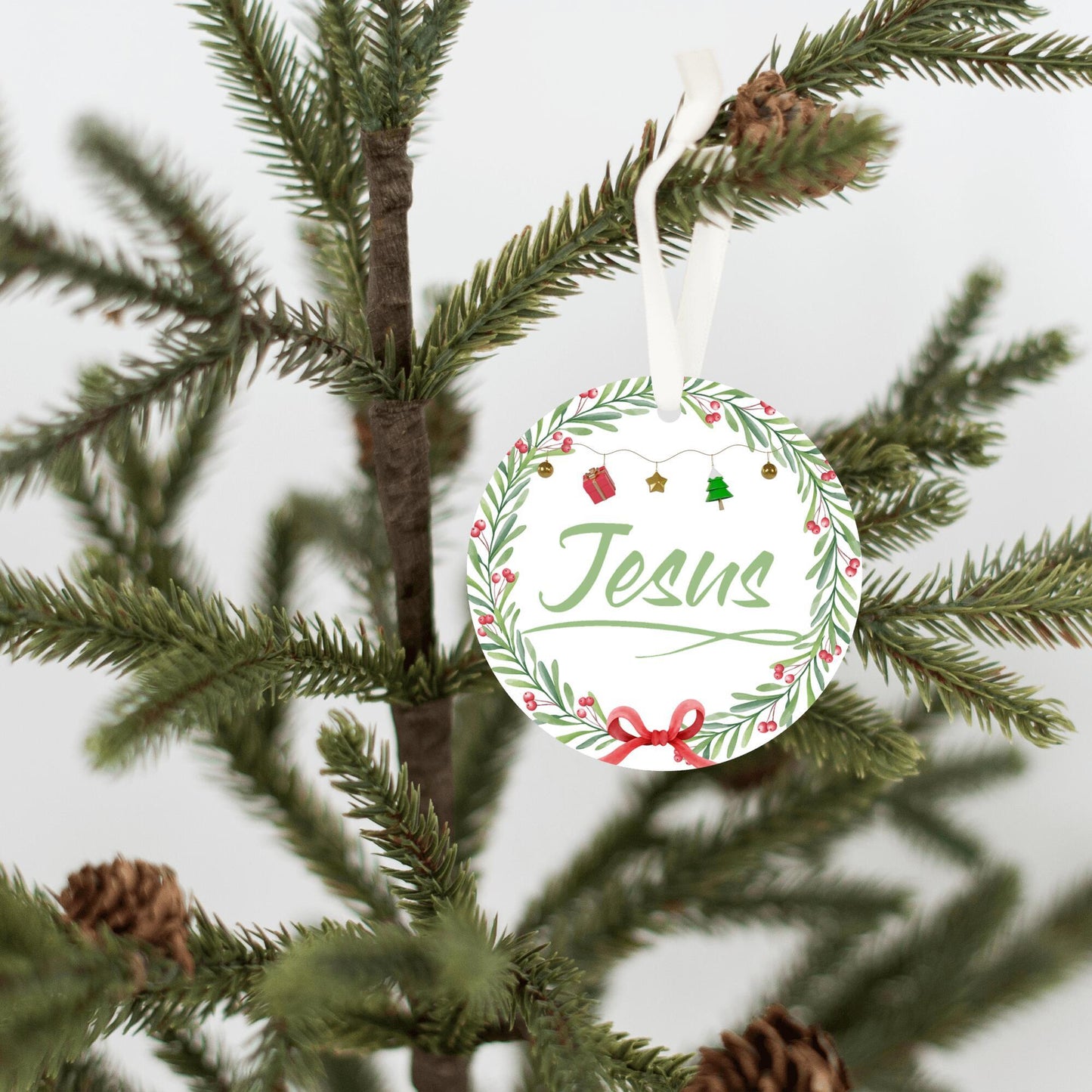 Christmas Ornament Small Green - Jesus