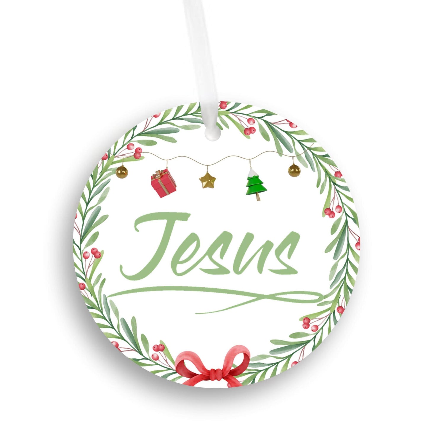 Christmas Ornament Small Green - Jesus