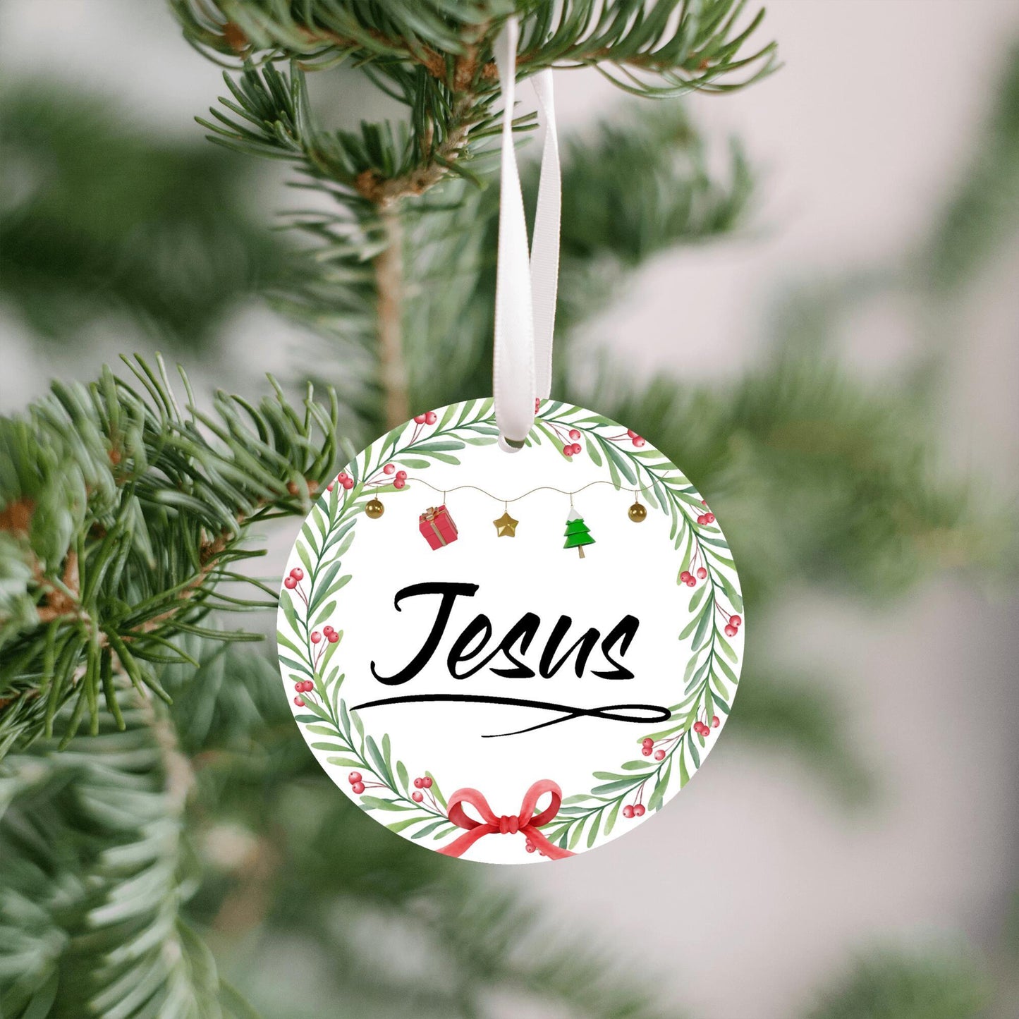 Christmas Ornament Small Black - Jesus