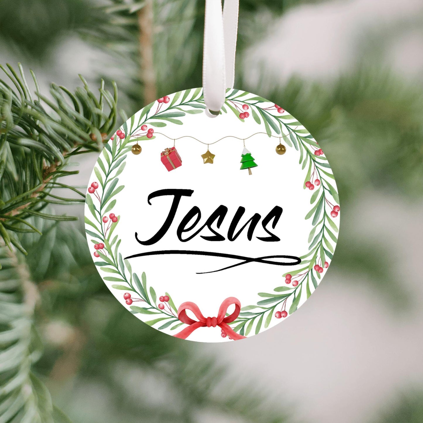 Christmas Ornament Small Black - Jesus