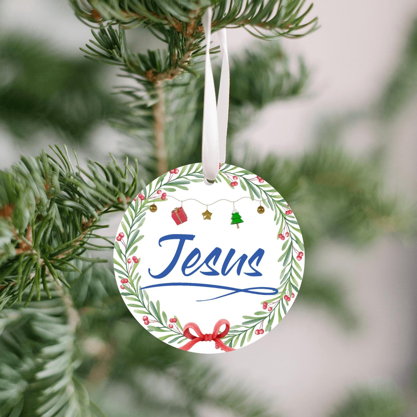 Christmas Ornament Small Blue- Jesus