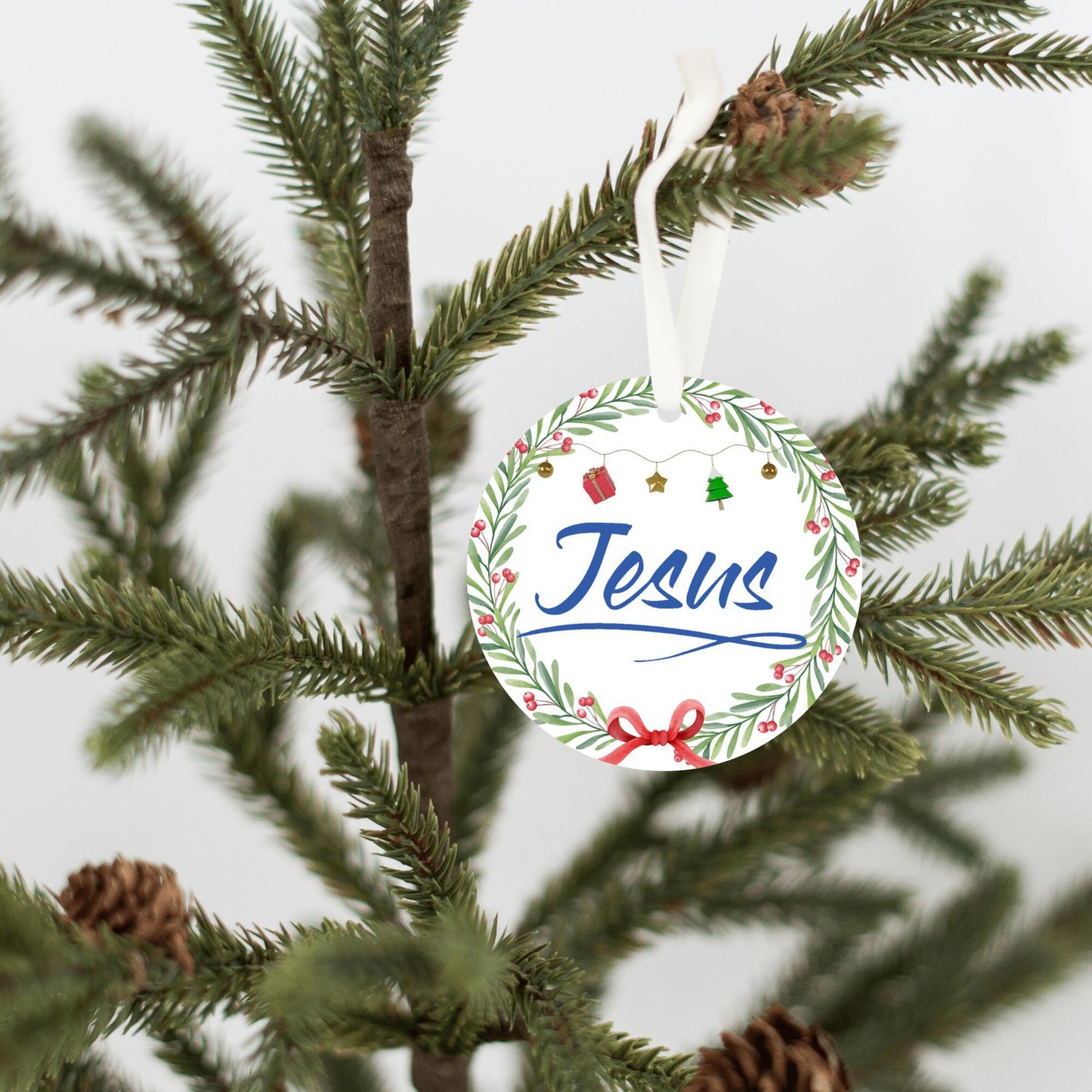 Christmas Ornament Small Blue- Jesus