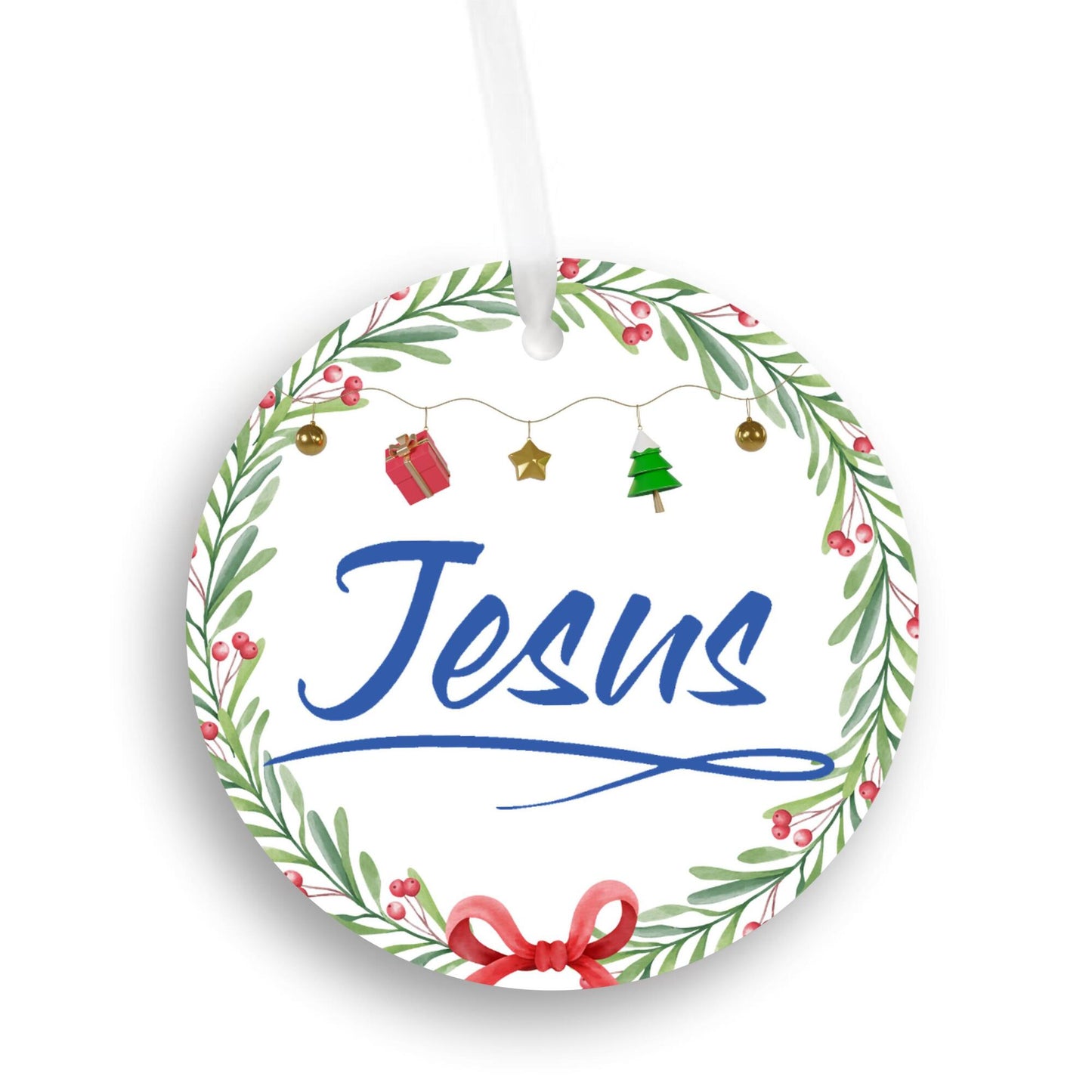 Christmas Ornament Small Blue- Jesus