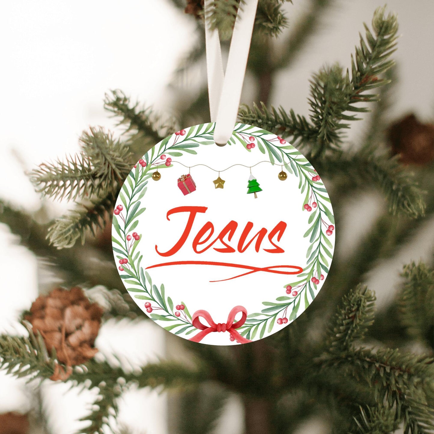 Christmas Ornament Small Orange - Jesus
