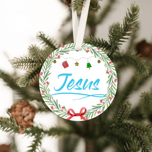 Christmas Ornament Small Sky Blue - Jesus
