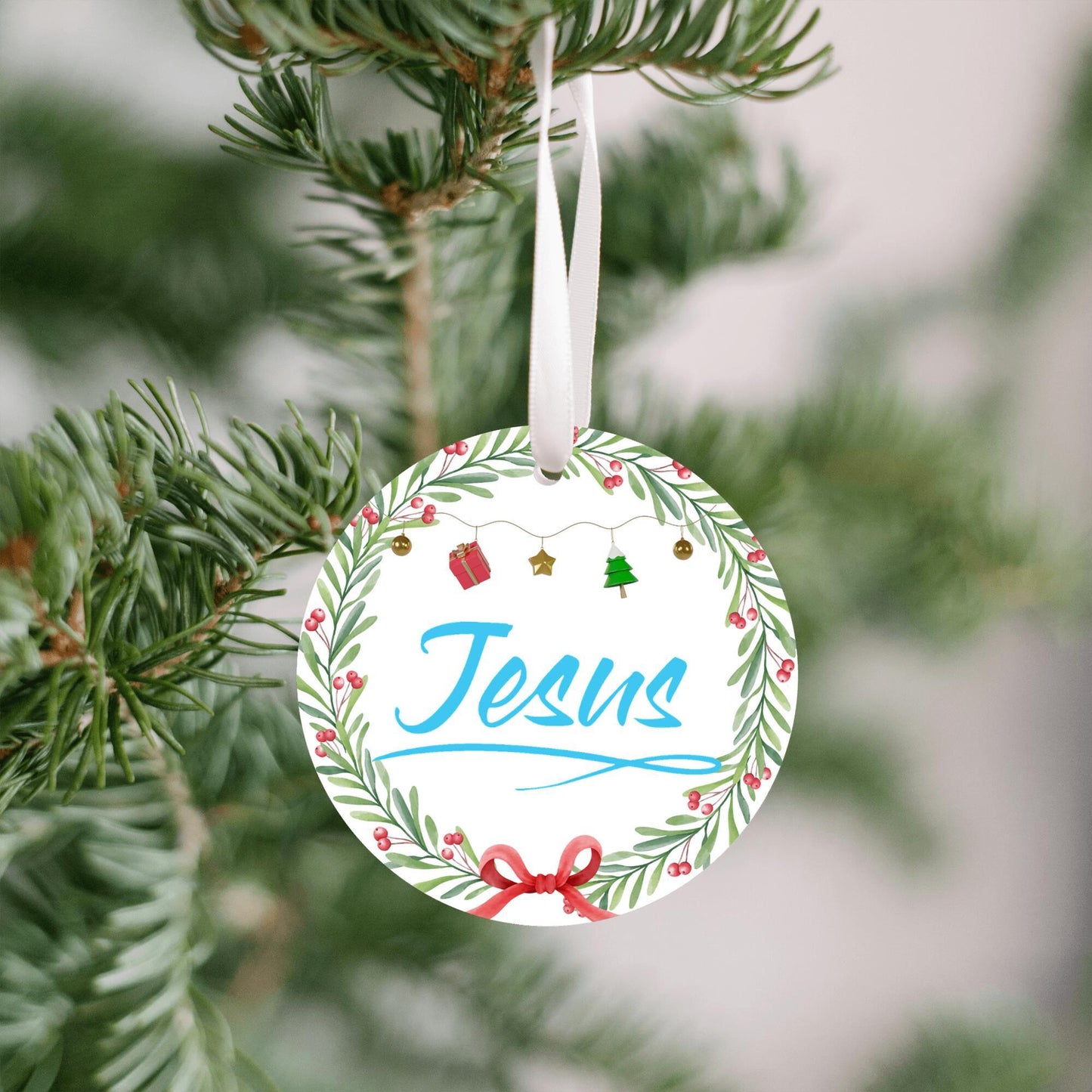 Christmas Ornament Small Sky Blue - Jesus