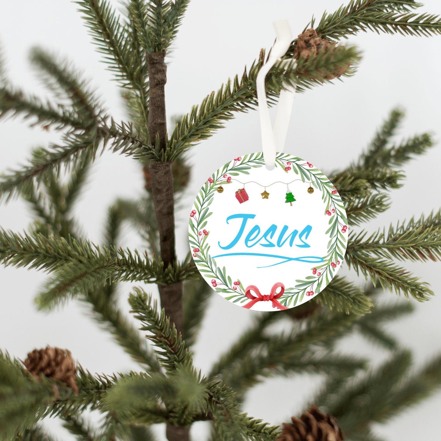 Christmas Ornament Small Sky Blue - Jesus