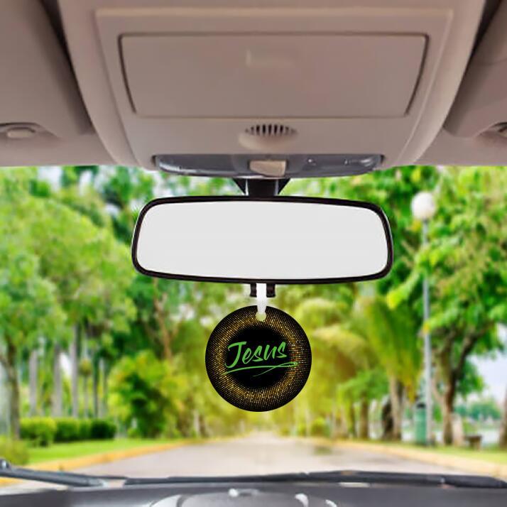 Car Ornament Small Green - Jesus