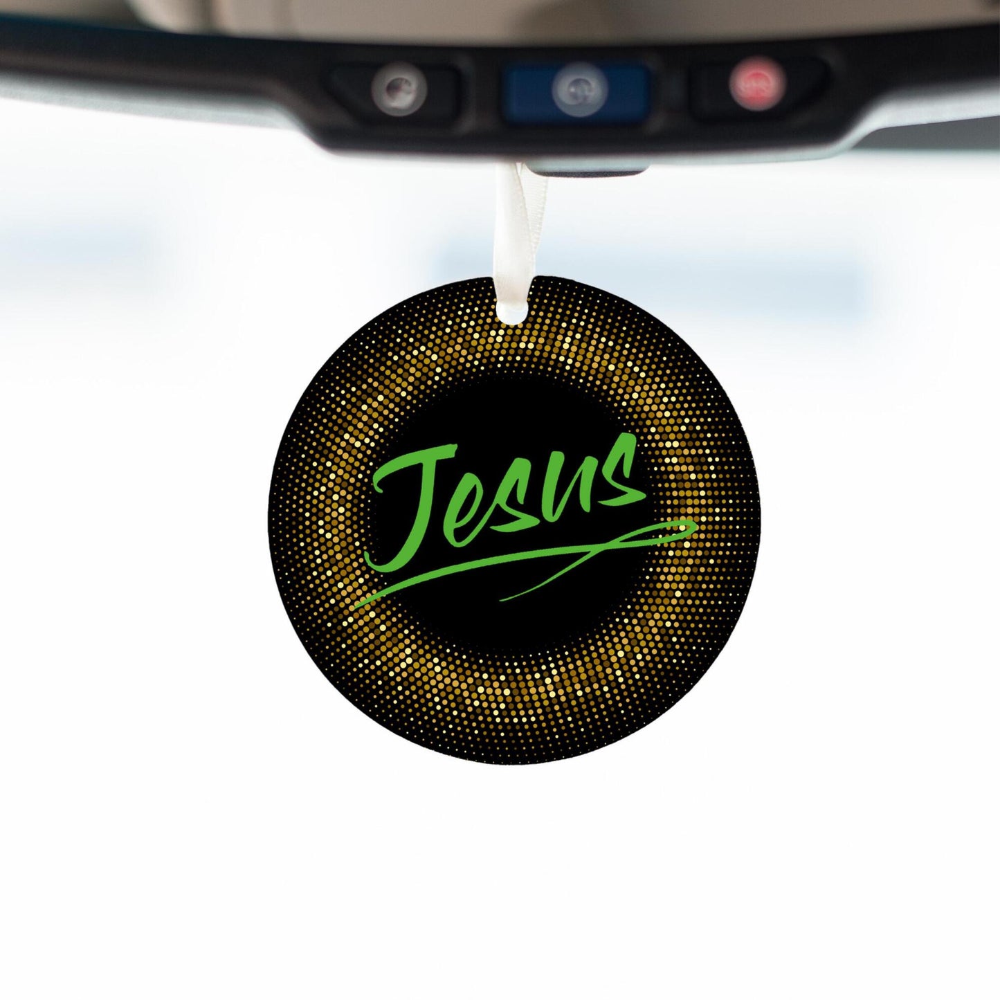 Car Ornament Small Green - Jesus