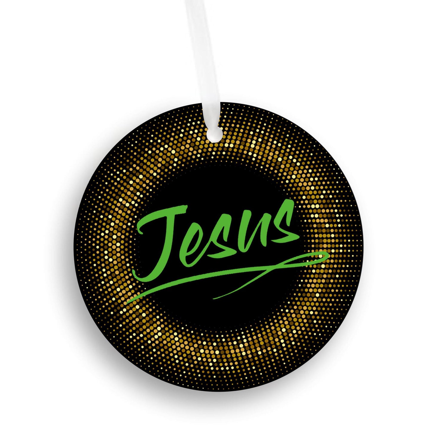Car Ornament Small Green - Jesus