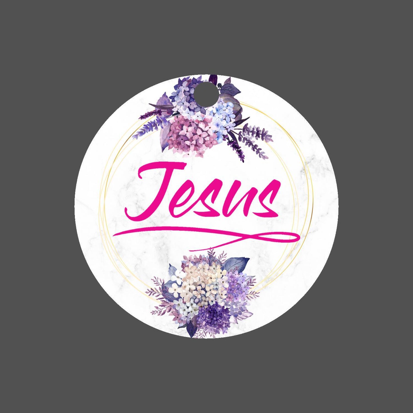 Car Ornament Floral Pink - Jesus